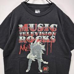 MTV　半袖　Tシャツ　M　©️2010　ビッグプリント　ロゴ　ブラック　古着