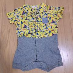 【美品】ヨット柄 半袖ロンパース 80cm　前開き