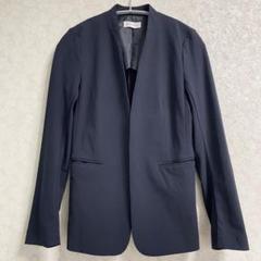 美品　PLST ノーカラージャケット　ネイビーXL 楽天市場】PLST プラステ スーツ ネイビー 紺 ノーカラー