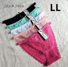 【LL5枚】レディース ショーツ パンツ 綿混 ふんどしパンツ XL(H456)のサムネイル