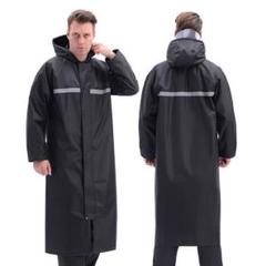 【新品】ユニセックス レインウェアレインコート フード付き 防災・アウトドア Mのサムネイル