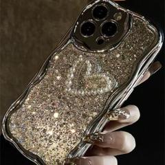 iPhone14ケース　キラキラ　ハート携帯カバー　スマホケース　韓国