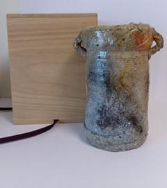 ★価格値下げ★【茶道具】旅枕花入 フック付 ( 少々欠け等有 ) 杉本貞光作 タイムセール 半額 茶道具】旅枕花入 杉本 ) 少々欠け等有