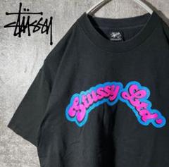 [大人気] ステューシー　Tシャツ　ブラック　ポップ字　センターロゴ　レア