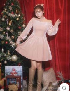 新品♡ミストレアス♡Cape Set Velvet Dress♡ピンクベージュ