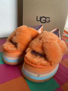 UGG W DISCO KNOT SLIDE ファーサンダル オレンジ23CM