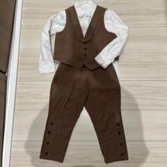 リネン　フォーマルスーツ　ブラウン　110