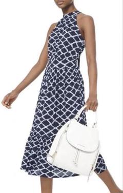 ⭐︎未使用マイケルコース ⭐︎ジップポロ ワンピースM ネイビーホワイト MICHAEL KORS ポロネック ニットワンピース XS FOULARD - メルカリ