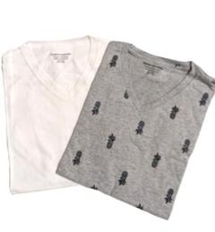 ラスト1点‼️ 半袖VネックTシャツ ホワイト＆グレー Mサイズ 2枚セット
