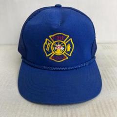 【USA古着】FIRE RESCUE 23 ビンテージ トラッカーキャップ 青