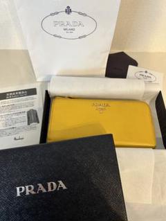 プラダPRADA　長財布　L字ファスナー　イエロー系 プラダ PRADA 長財布 SAFFIANO METAL 1ML506 QWA イエロー系