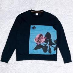 【現行タグ】 ポールスミス　薔薇　アップリケ　スウェット　男女　ブラック　 L 現行タグ】 ポールスミス 薔薇 アップリケ スウェット 男女