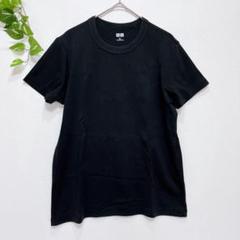 f15 ユニクロ　UNIQLO クルーネックTシャツ　半袖　黒　コットン　XL