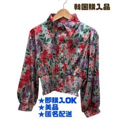 即購入可★韓国ファッション★美品★花柄シャツ　フラワー柄　ブラウス clizyのサムネイル