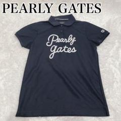 PEARLY GATES 極美品✨レディース ポロシャツ ネイビー　フロントロゴ