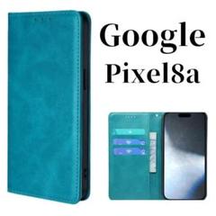 Google Pixel8a 手帳型 スリム グーグル ターコイズブルー ケース