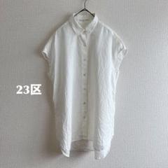 23区/シャツ/コットンリネン/長袖/白/M/ブラウス/極美品✨️/未使用品✨️ FRAMeWORK ブラウス シャツ コットンリネンオーバーシャツ