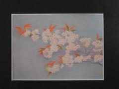 濱田台児、【桜】、希少な大判額装用画集より、美品、日本人画家、新品額装付 濱田台児、【桜】、希少な大判額装用画集より、美品、日本人画家、