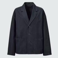 美品UNIQLO U ボクシーテーラードジャケット L ブラック ユニクロユー2024SS「ボクシーテーラードジャケット」購入