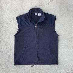 00s FILA ヴィンテージ 古着 ナイロン切り替え フリースベスト ネイビー