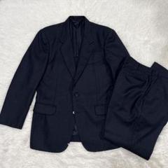 【美品】スーツ　ダークブルー シングルブレストスーツ　V-21