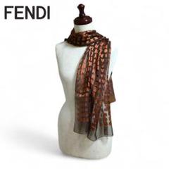 極美品 ★FENDI★ ストール シフォン ズッカ シルク混 ベロア ブラック FENDI フェンディ マフラー/ストール レディース | レディース
