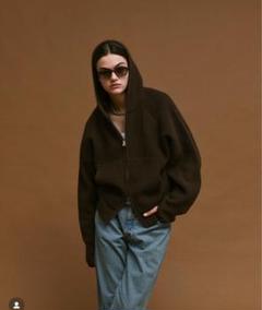 ヘビーウェイトダブルジップフーディ　ブラウン　1 soerte soerte パーカー Heavy weight double zip-up hoodie