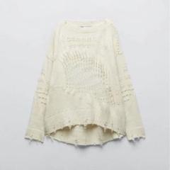ZARA ダメージ ニットセーター オフホワイト M - メルカリ