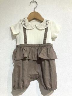 kids zoo(キッズズー) ジャガード襟付きロンパース　80cm ベビー服