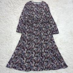 極美品 近年 ローラアシュレイ 40 オンドローズ柄ワンピース 洗えるストレッチ