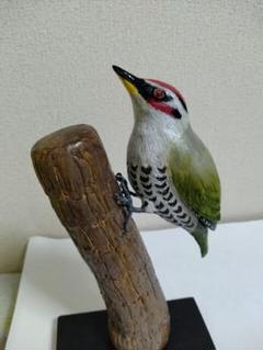 木製 手彫り 鳥 クマゲラ 全長40.5cm 野鳥 木工品　彫刻 木彫り 置物 木彫り 雷鳥 剱岳・立山 | MILMOUNTAIN STORE