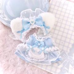 ふわり様 ぬい服 ハンドメイド メイド 10cm ピンク 猫耳 猫 水色