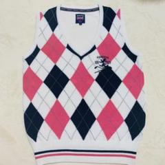 Admiral golf ゴルフウェア　ベスト　アミドラルゴルフ　ホワイトピンク
