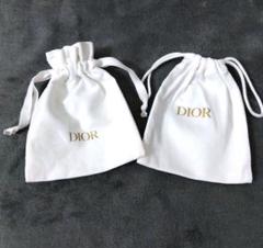 Dior コスメ まとめ + 大きめの巾着 (新品) Dior最新ノベルティはピンクの巾着ポーチとデニムポーチ