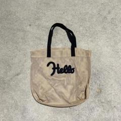 ラドロー　メッシュトートバッグ Hello刺繍付き　ブラック LUDLOW ラドロー メッシュバッグ ブラック HELLO トートバッグ