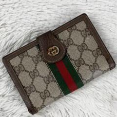 美品 OLD GUCCI PVC 長財布 シェリーライン インターロッキング