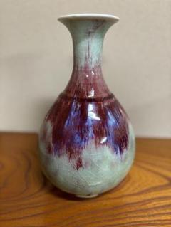 鈞窯天藍釉紫斑陵花盞 盃 中国古玩 中国美術 唐物 A899a 美術品・アンティーク・コレクション