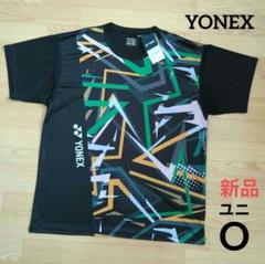 期間限定価格　新品　YONEX　ユニ　O　シャツ　グラフィック柄　黒　ブラック