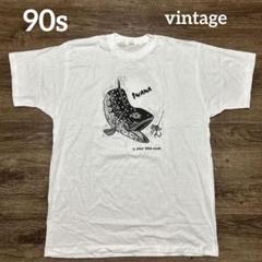 イワナ　Tシャツ　アート　版画　シングルステッチ　90s