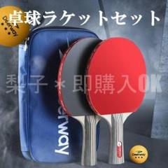 卓球 ラケット 初心者 中級者　2本 ボール 収納袋 7層合板 練習用 ケース付