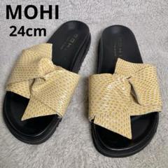 美品‼️MOHI モヒ　イエロー リボン付き ビーチサンダル　シャワーサンダル