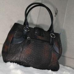 美品 未使用級 蛇皮 ショルダー ハンド バッグ スネーク