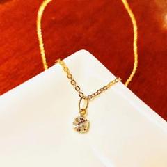 ✨一粒 クリスタルストーン ネックレス Gold✨