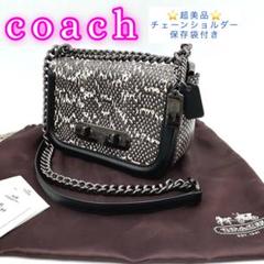 ⚪︎美品　COACH コーチチェーンショルダーバッグ　スワッガー20 　ホワイト ⚪︎美品COACH コーチチェーンショルダーバッグスワッガー20