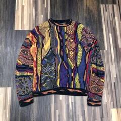 一点物　coogi クージーニット　マフラー　オーストラリア製 COOGI クージー オーストラリア製 立体 マルチカラー ウール