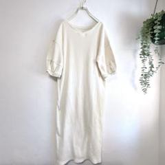 【J69】コルザ　COLZA ワンピース　ホワイト　ロング　レディース　L 半袖