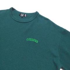 CODDERR ロゴ刺繍 ビッグシルエットワッフル Tシャツ
