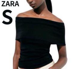 【ZARA】オフショルダー Tシャツ ブラックのサムネイル