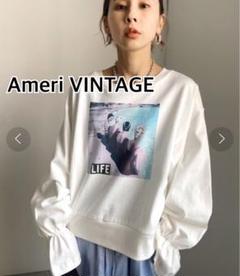 Ameriアメリヴィンテージ ライフコラボフリルスリーブスウェット