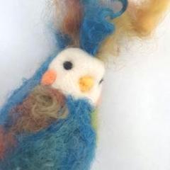 羊毛フェルト インコ うさぎまつり おかめ オカメ 鳥 小鳥 インテリア